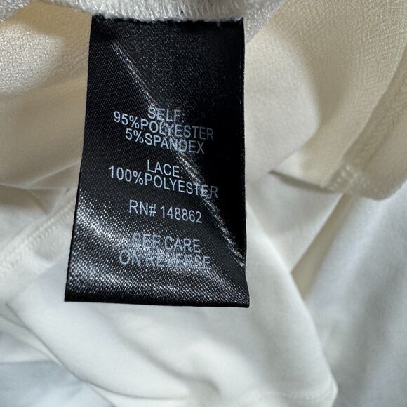 Torrid Studio Crepe Blouse Women's 4 Ivory Lace Babydoll Crew Neck Yoke - Picture 8 of 8